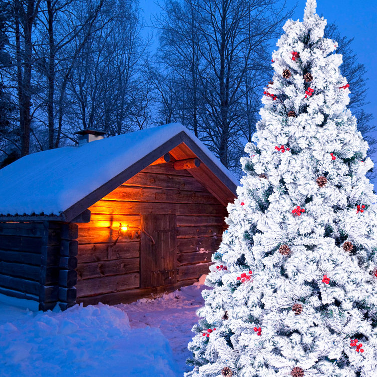 The Holiday Aisle® 90.55'' H Slender White Most Realistic Spruce